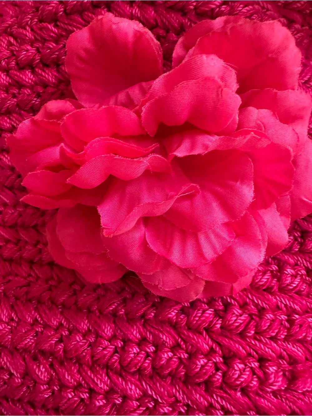The Sak Fuchsia Crochet Shoulder Bag with Floral Accent - Picture 10 of 10